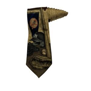 MLB New York Yankees Baseball Helmet Bat Pendant Glove Sports Necktie Silk